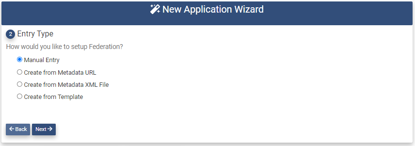 Create App Fed Entry Type