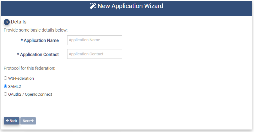 Create App Fed Metadata Protocol