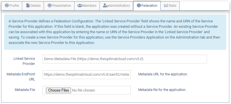 Create App Fed Metadata URL 2