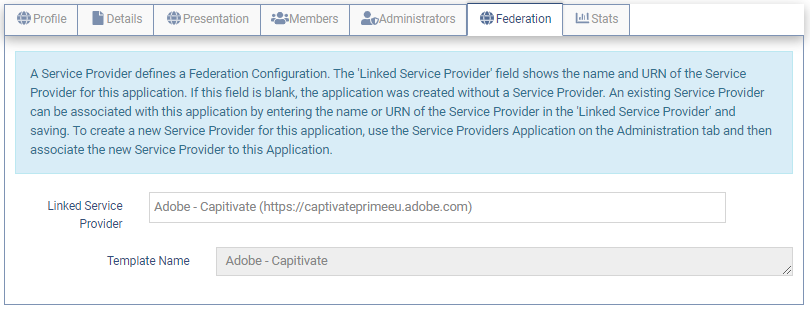 Create App Federation tab
