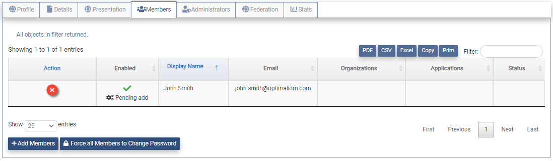 Create App Member Pending Add