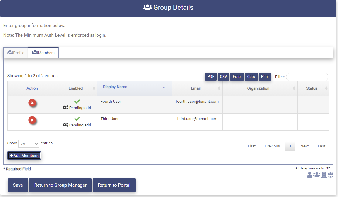 Create Group Members Tab Filled In