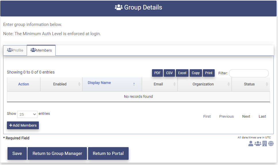Create Group Members Tab