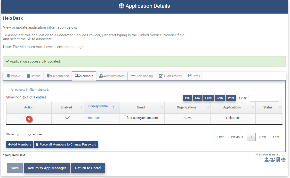 Force PWD Change App page