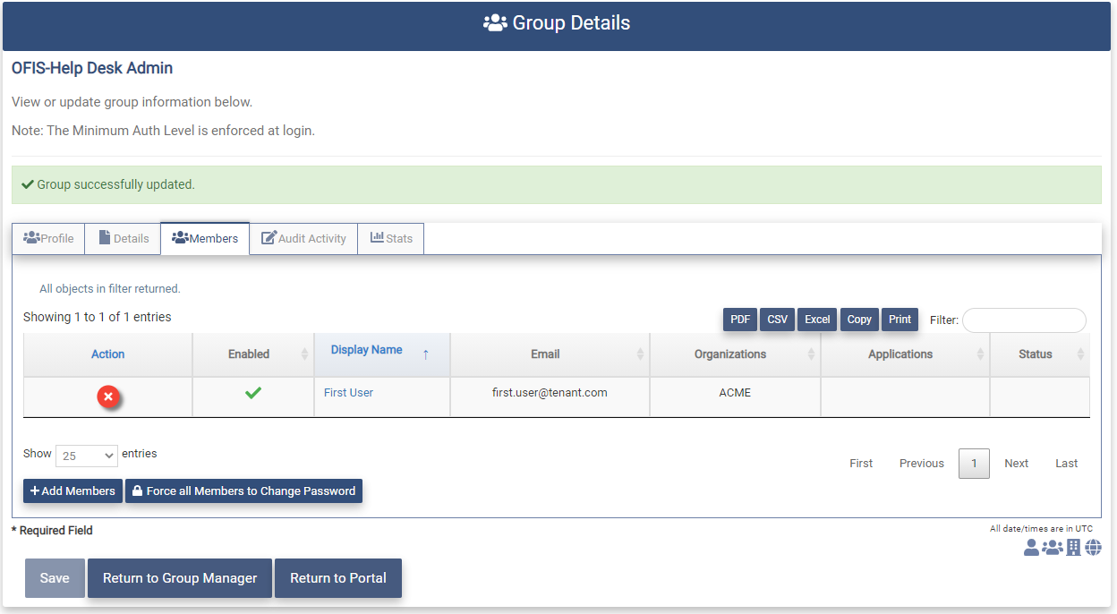 Force PWD change Group page