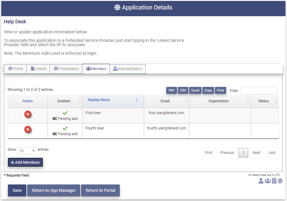 Modify App Member Pending Add