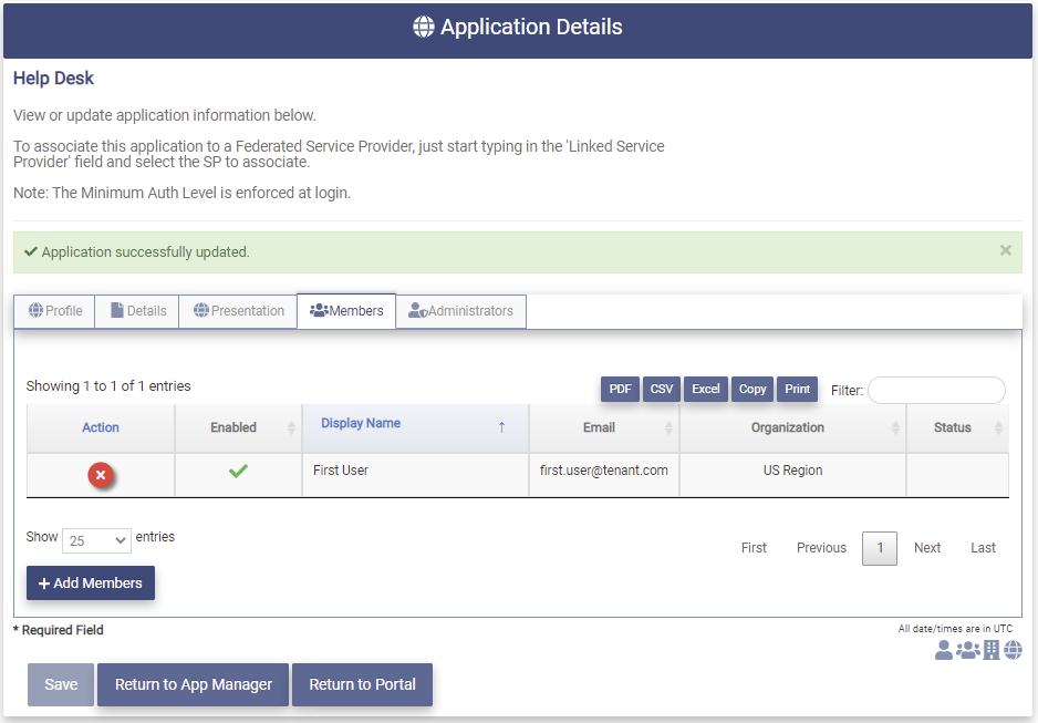 Modify App Remove Member Success