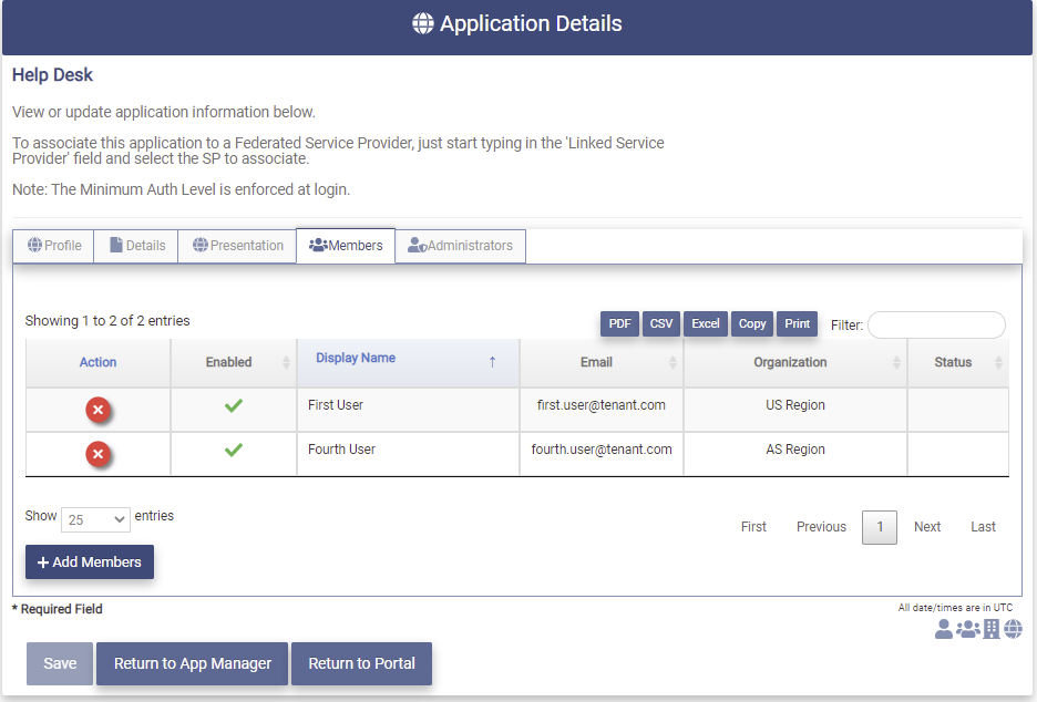 Modify App Remove Member