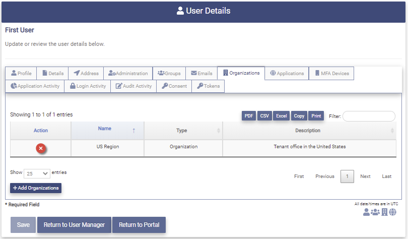 Modify User Add to Org
