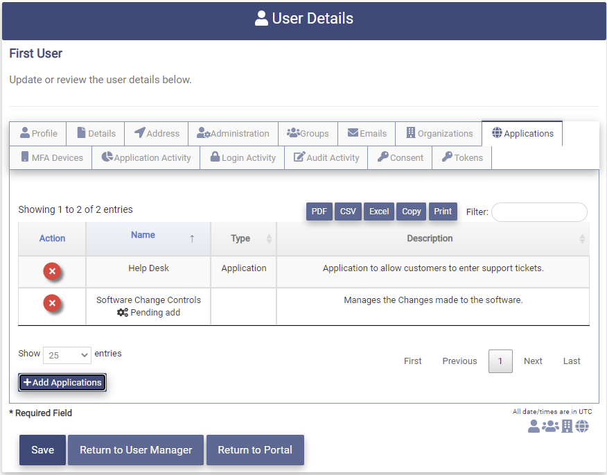 Modify User App Pending Add