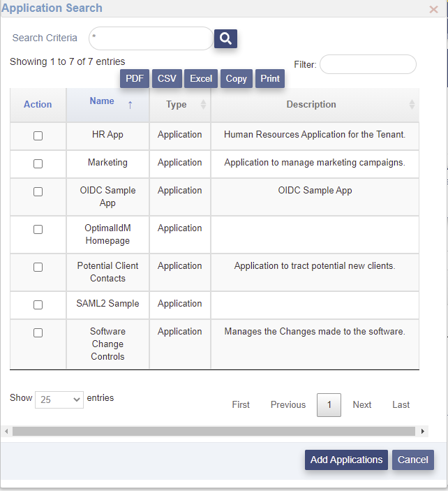 Modify User Apps Search