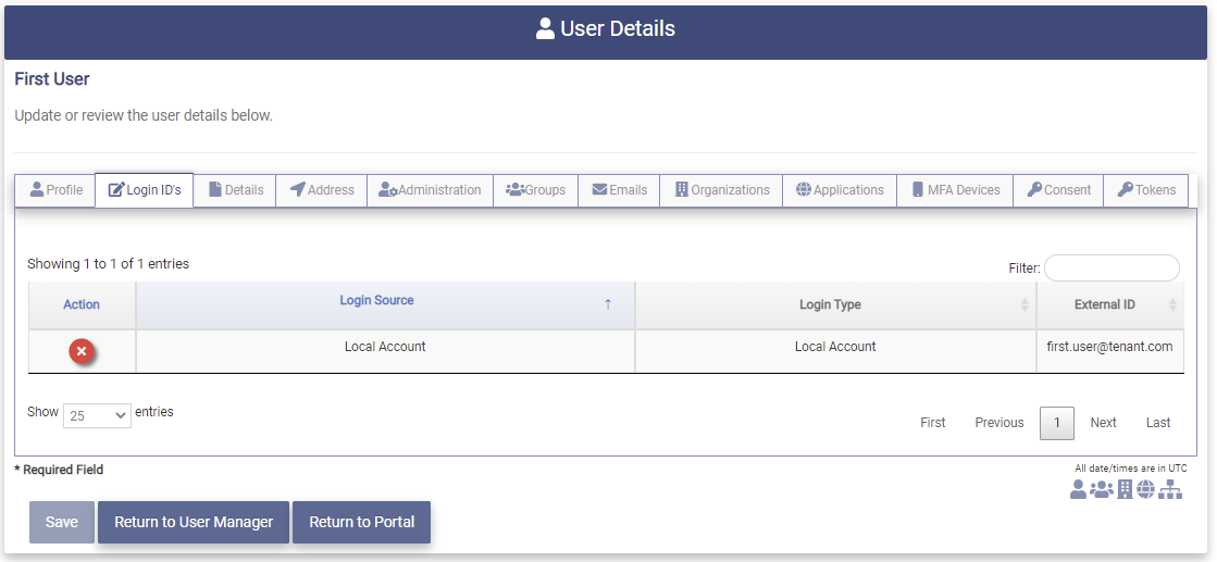 Modify User Login IDs