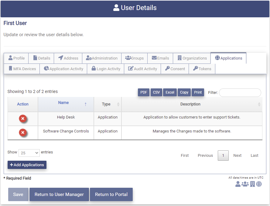 Modify User Remove App
