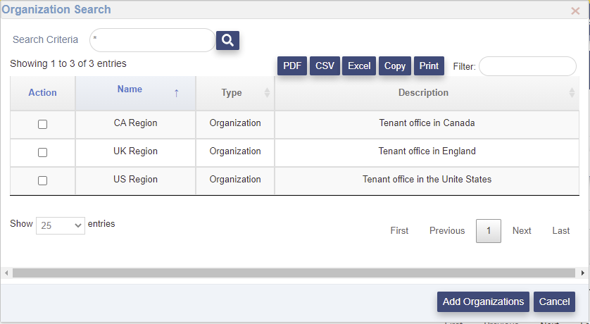 Org Search Page
