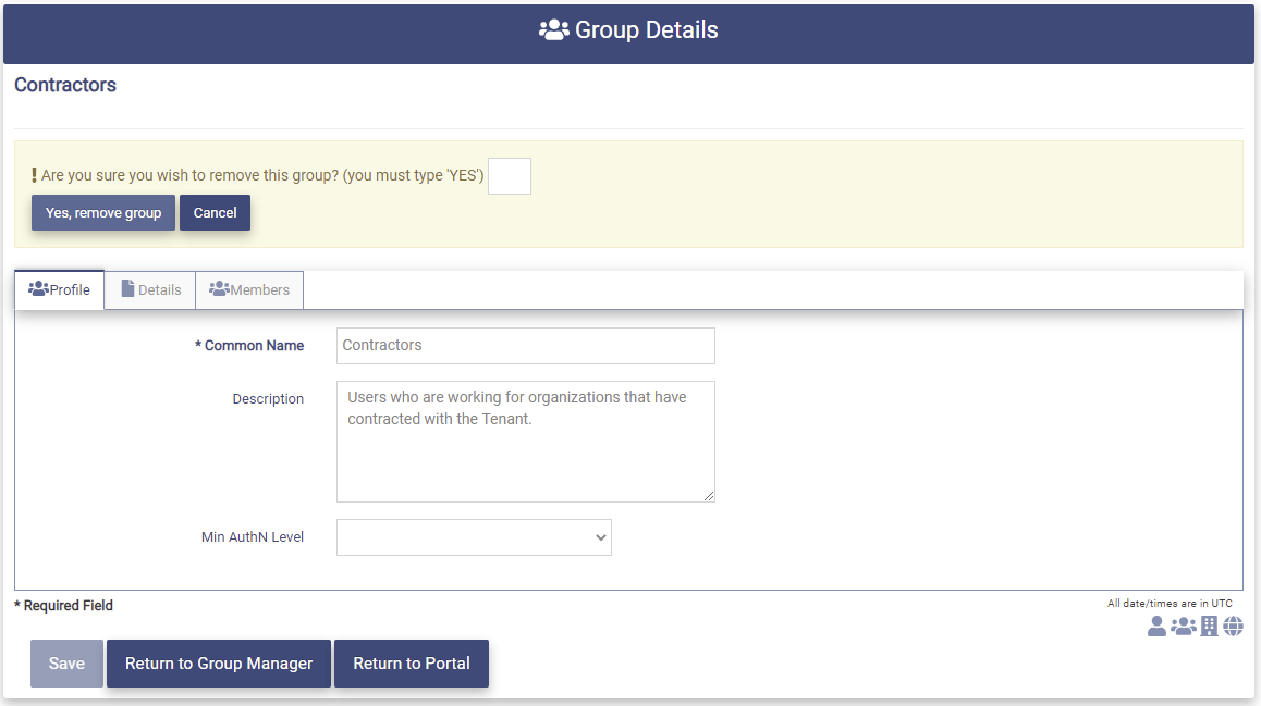 Remove Group Profile