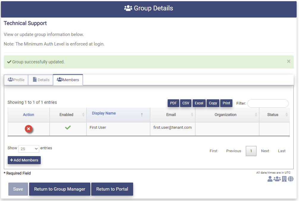 Remove Member Success