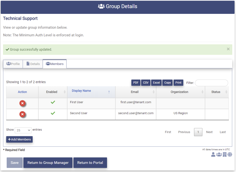 Remove Members Tab