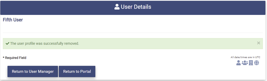 Remove Profile Success Msg