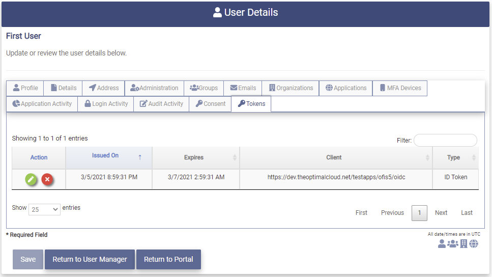 Token Tab Token Removed