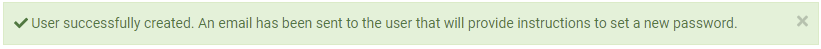 User Success Msg