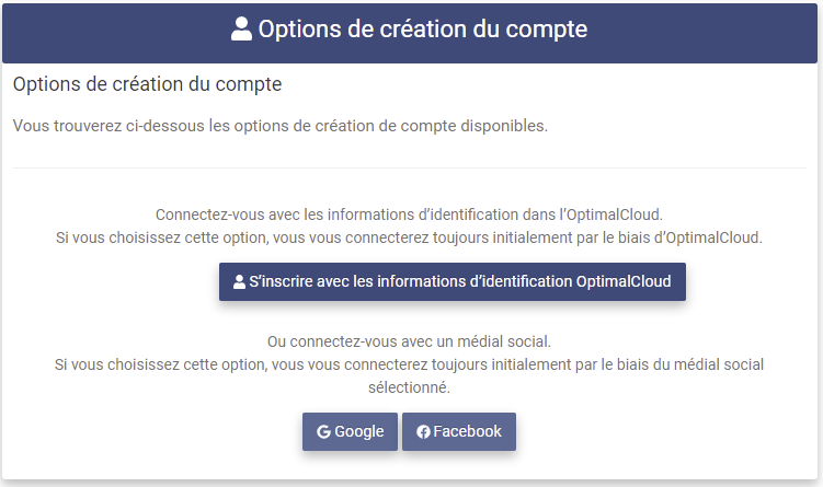 Account Registration page