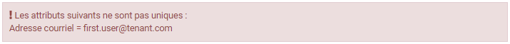 Attributes not unique msg