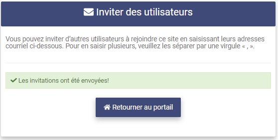 Invitations Sent msg