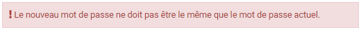 Password Not Same msg