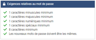 Password Requirements short