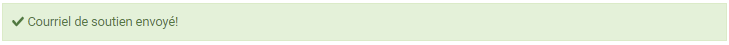 Support Email Sent msg