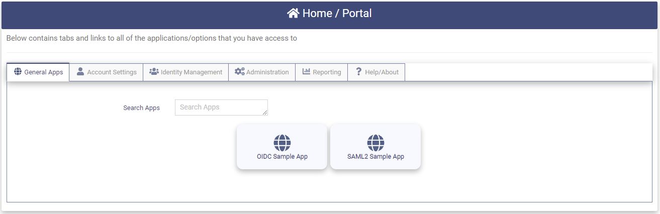 Home Portal page