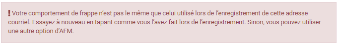 Behavioral Biometrics Login Fail