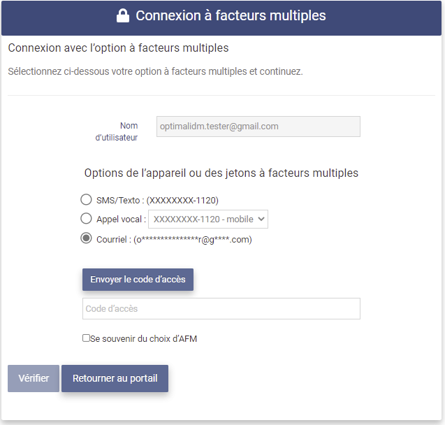 MFA Page - Email