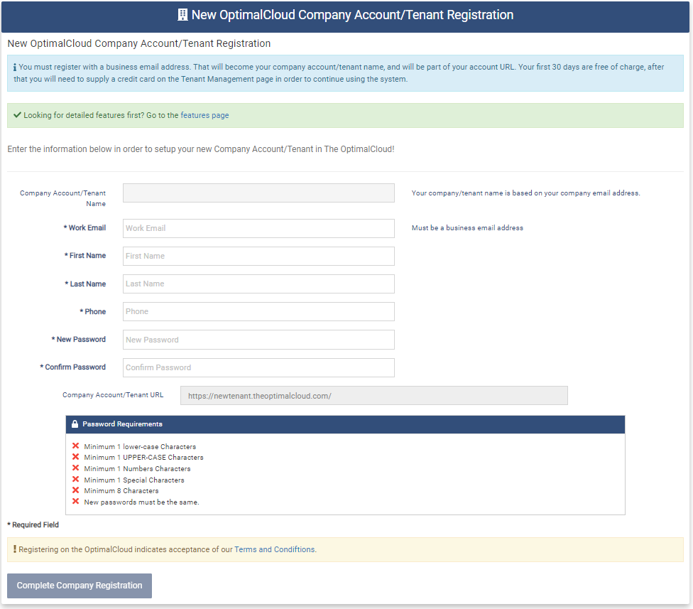 Register page