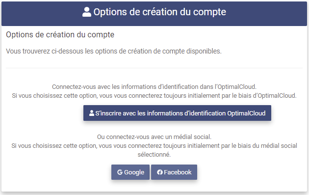 Account Registration page